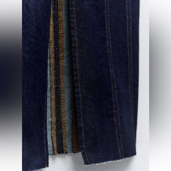 Zara ZW DENIM MIDI DRESS - Picture 6 of 8